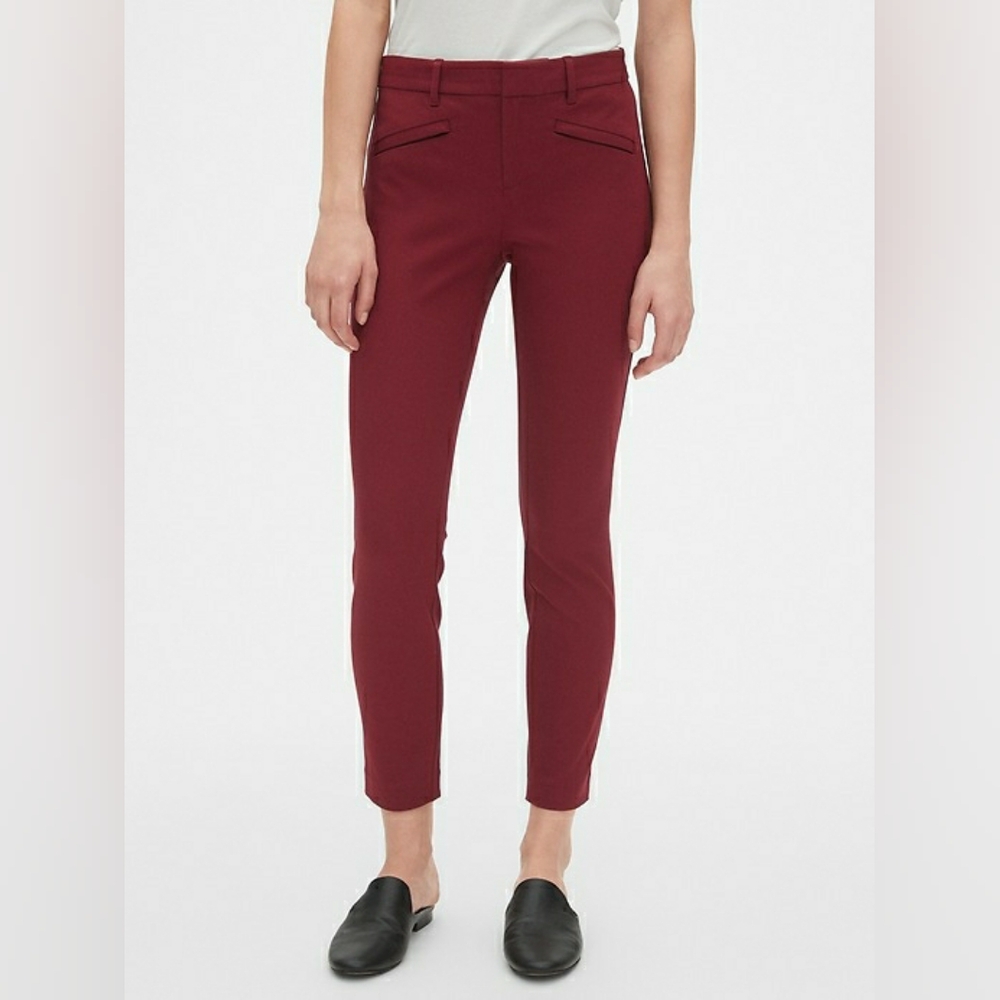 Gap Skinny Ankle Pants Red Radish Burgundy Size 14 Stretchy Dress Pant Club Corp